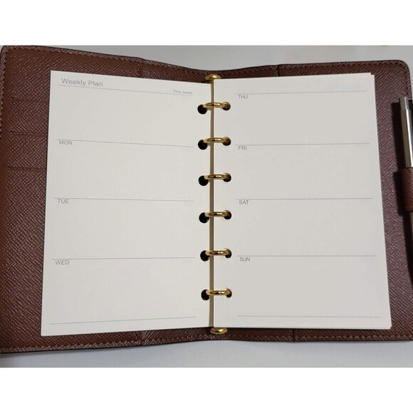 fits Louis Vuitton PM Small Agenda: Monthly Weekly Refill+Pouch+Insert Pen - Picture 5 of 8